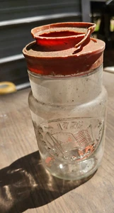 Vintage Anker Hocking Glas Gefäß 1776 Wahl 1976 Zweihundertjahrfeier Deckel gebrochen - Bild 1 von 5