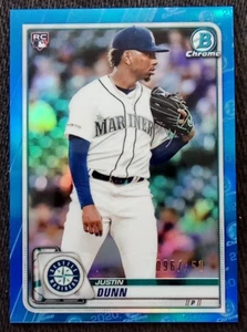 Bowman 2020 cromo refractor azul #20 Justin Dunn Seattle Mariners RC/150 - Imagen 1 de 1