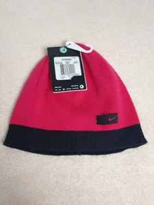 AUTENTICO BERRETTO NIKE donna maglia cotone rosa caldo bordo nero - Foto 1 di 8
