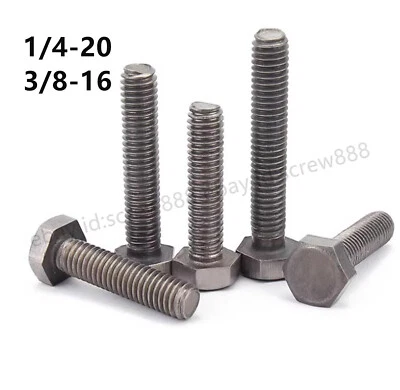 10 piezas pernos hexagonales de titanio GR2 tornillos de tapa de cabeza hexagonal 1/4"-20 3/8"-16 *15-70 mm Foto 1 de 4