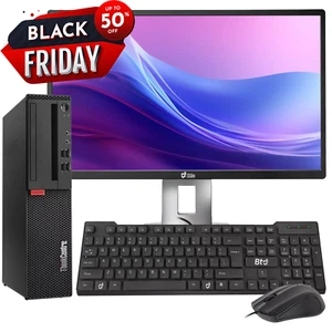 Lenovo ThinkCentre Desktop PC i5-8th 32GB 2TB SSD 24"LED Built-in WiFi Win11 - Picture 1 of 8