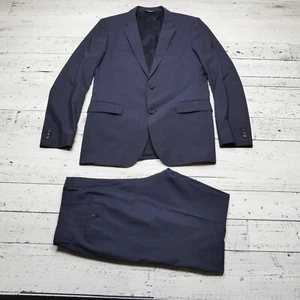 Hugo Boss Suit Jacket and Pants Size 40L (35x33) Blue Super 100 Wool Blazer - Picture 1 of 21