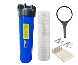 20-inch Jumbo Blue Housing Filter Assembly with 5 Micron Thread Filter - Picture 1 of 4