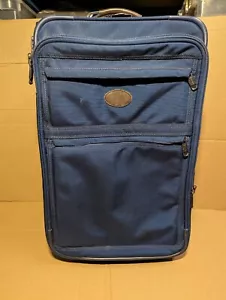 Kirkland Signature 22” Upright Expandable Wheel Carry On Suitcase Blue Ballistic - Picture 1 of 13