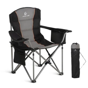 ALPHA CAMP Oversized Heavy Duty Lawn Chair with Cooler Bag Camping Chair 450LBS - Picture 1 of 39