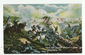 Vintage Postcard Civil War Gettysburg PA Third Day's Battle Pickett's Charge - Picture 1 of 2