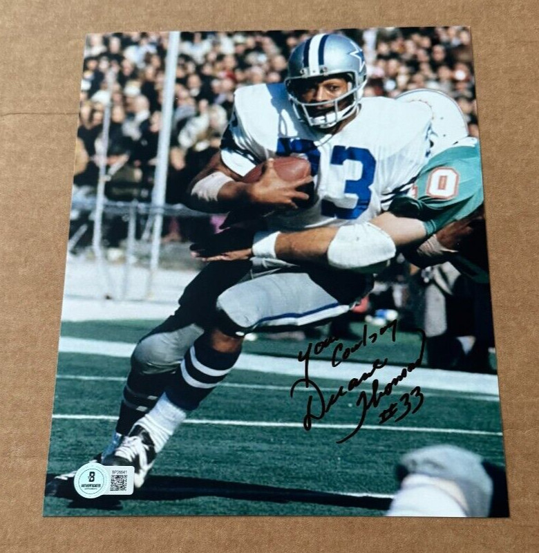 Duane Thomas Autographed Signed Dallas Cowboys 8X10 Photo Beckett COA Authentic 
