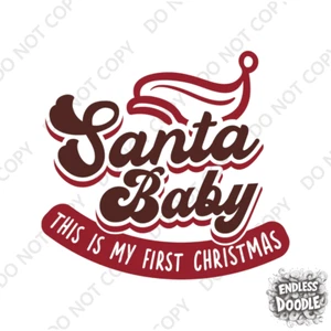 1er Regalo Navidad Plancha en DTF Transferencia Primera Navidad Decoraciones Camiseta Bebé - Imagen 1 de 6