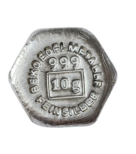 BeKo Edelmetalle 10 Gramm Silberbarren - Oktagon 999 Feinsilber (gegossen) - Bild 1 von 1