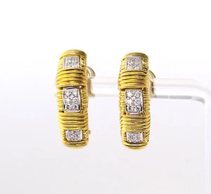 ROBERTO COIN Appassionata Diamond Earrings 18K Yellow Gold - Picture 1 of 9