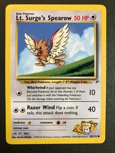 Pokémon Lt. Surge's Spearow 83/132 Gym Heroes Regular Unlimited Common NM - Bild 1 von 4