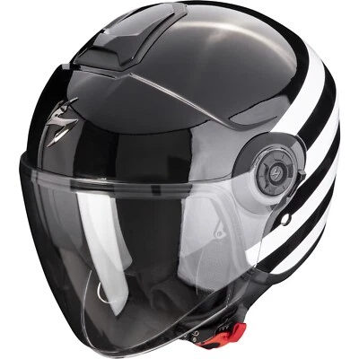 Motorrad Helm XS - Scorpion Jethelm EXO-City II 2 Bee - schwarz-weiß - Bild 1 von 3