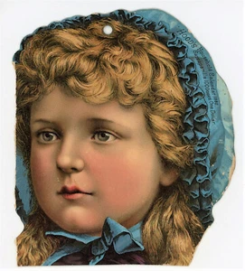 Tarjeta comercial/calendario Hood's Zarzaparrilla 1888 superior. Hermoso color. Niña - Imagen 1 de 2