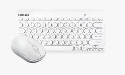 SAMSUNG Mini SRP-9610W Wireless Keyboard Mouse Set Low Noise 2.4 GHz Genuine NEW - Image 1 of 4