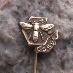 Vintage CSSV CSV Tschechische Honigbienenhaltung Club Bienenstock Verband Pin Abzeichen - Bild 1 von 2