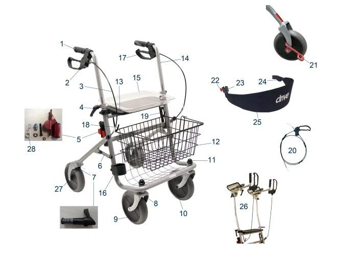 Drive Medical Rollator Cristallo Ersatzteile