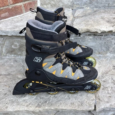 K2 Flight 76 Herren US Größe 9,5 Inline Skates Schwarz Vintage Skate - Bild 1 von 4