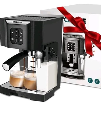Fricoffee 20 Bar Espresso Machine w/ Milk Frother FCKFCJ-265CBKUS Open BOX  - Image 1 of 4