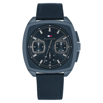 Tommy Hilfiger Leather Blue Dial Multi-function Men's Watch - 1710558 - image 1 of 4