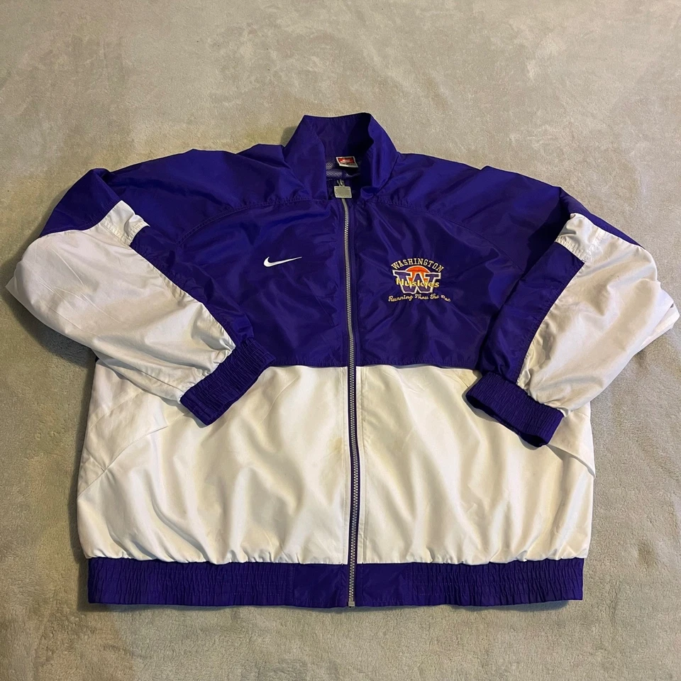 Vintage Nike Washington Huskies Purple White Windbreaker Jacket NCAA 90s XXLarge - Image 1 of 4