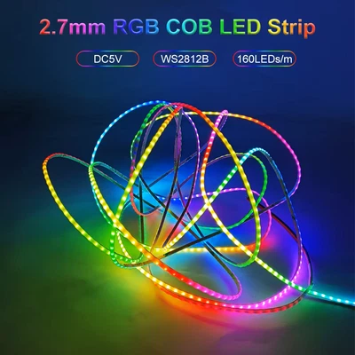 1M-5M LED Stripe RGBICLeiste Streifen Band Lichterkette 5V Traumfarbe 2,7mm Dünn - Bild 1 von 4