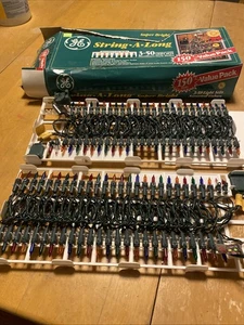 GE String A Long Super Bright 100 Light Set Assorted Miniature Christmas Vintage - Picture 1 of 10