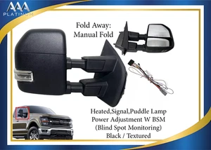 For 2017-2022 Ford F-250 F-350 Right Front Door Side View Mirror Signal W BSM - Picture 1 of 10