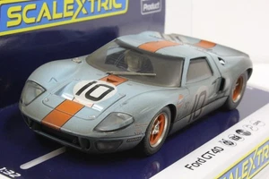 Scalextric C4105 Ford GT40 Gulf, #10 versión desgastada/sucia 1:32 coche ranura *DPR* - Imagen 1 de 6