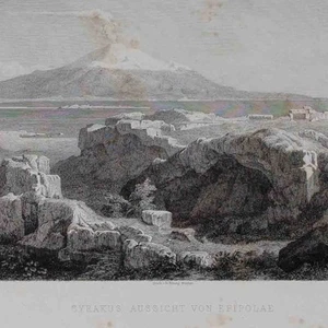 Epípola de Siracusa Vista histórica Águila-Mesnard según Guillermo Klose grabado - Imagen 1 de 4