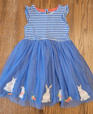 Vestido Mini Boden Conejo de Pascua Azul Tul - Talla 5-6 Foto 1 de 4