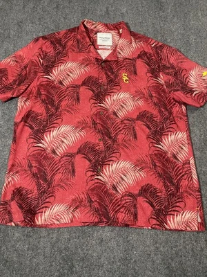 USC Trojans Shirt Mens 2XL Red NCAA College Football Hawaiian Silk Aloha Camp - Image 1 of 4