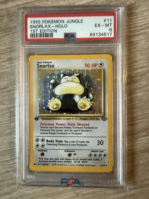 Snorlax 1999 Pokemon Jungle 1st Edition Holo #11 PSA 6 - Image 1 of 2
