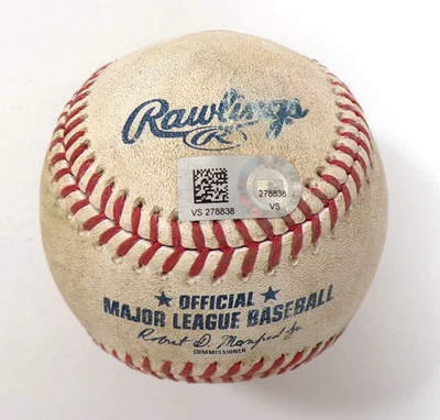 2021 Indians @ Pirates Game Used Baseball Eddie Rosario/Sam Howard Singles COA - Image 1 of 3