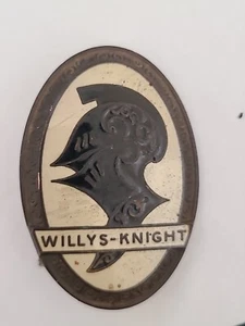 VINTAGE 1920S 30S WILLYS-KNIGHT ENAMEL PORCELAIN RADIATOR EMBLEM BADGE - Picture 1 of 3