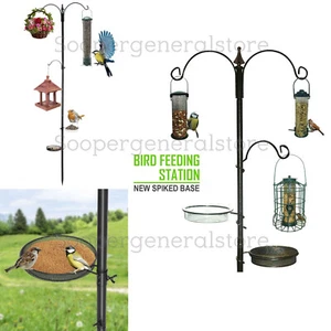 Garten Metall Vogelfutterstation mit Wasserbad hängend Saatschale Futterhaus - Bild 1 von 9