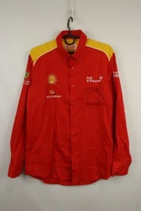 Ls Mont x Shell x Ferrari Red Polyester Blend Long Sleeve Button-Down Shirt M - Picture 1 of 19
