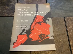 Rare 1960s Colorprint Atlas #1445 of New York City Five Boroughs, 42 Pages - Picture 1 of 8