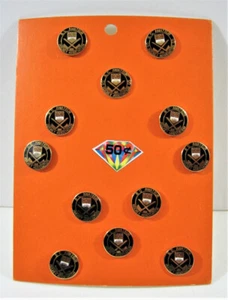 Vintage B.C.  Amateur Hockey Assn Logo Hockey Pin Display 12 On Card Old Stock - Picture 1 of 2