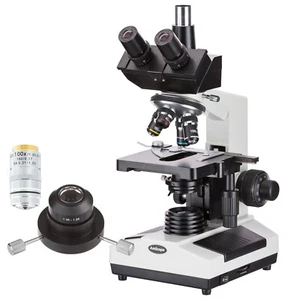 AmScope 40X-2000X Dunkelfeld Trinokular Biologisches Verbundmikroskop - Bild 1 von 8
