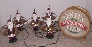 Vintage Mr Christmas Five Santas Drum Marching Band Carols Bells - Picture 1 of 10