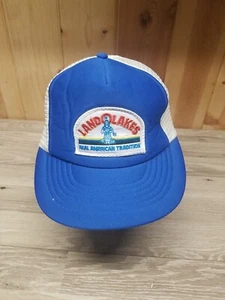 Cappello camionista vintage Land O Lakes fattoria lattiero-casearia berretto toppa rete schiuma snapback - Foto 1 di 6