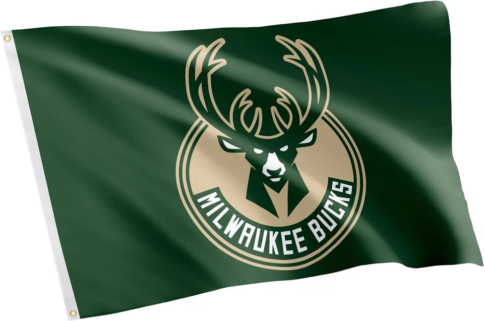 Bandera de baloncesto de la NBA Milwaukee Bucks 3x5 pies envío gratuito Foto 1 de 2