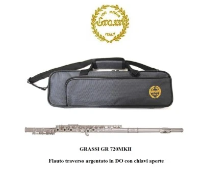 GRASSI GR 720MKII Flauto traverso argentato MI snodato FORI APERTI NON IN LINEA - Immagine 1 di 4