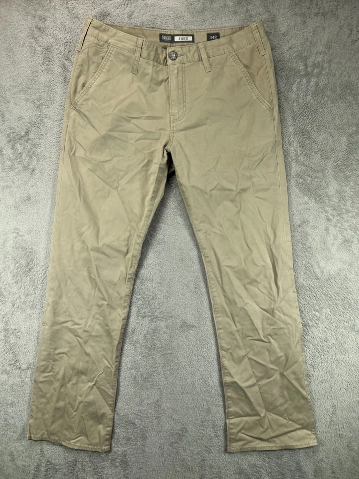 Pantalones chinos rectos con hebilla BKE JAKE 34R para hombre caquis beige 34x31 informales Foto 1 de 4