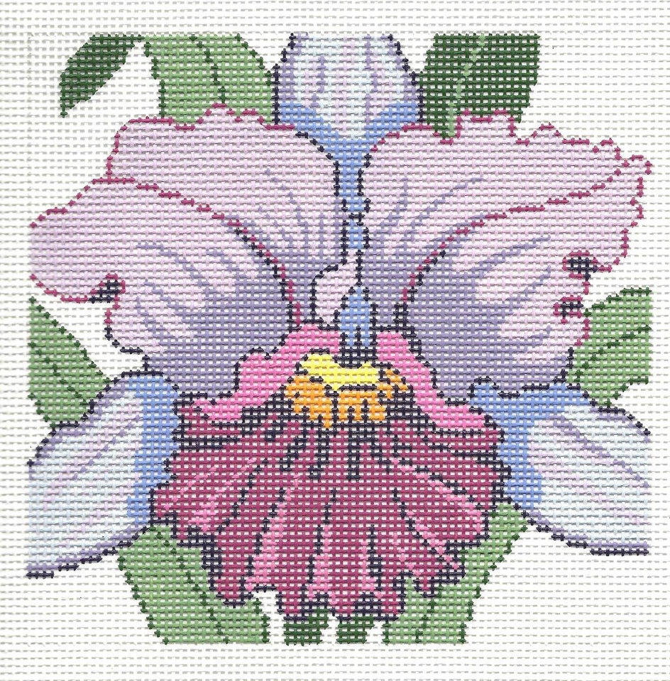 Lavender Orchid Flower Series Blossom 12 mesh handpainted Needlepoint Canvas LEE - Image 1 of 1