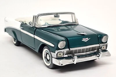 Franklin Mint 1/24 - Chevy Bel Air Convertible 1956 Green Diecast Model Car - Image 1 of 4