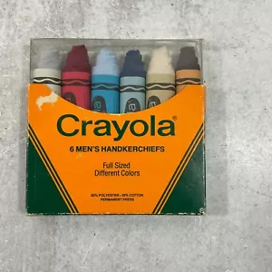 Vintage 1981 Binney & Smith Set of 6 Crayola Crayon Handkerchiefs in box - Picture 1 of 9