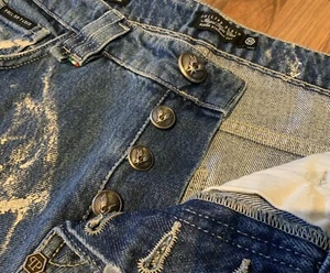PHILIPP PLEIN SUPER STRAIGHT CUT PAINTED JEANS-30 WAIST-32 LEG - BRAND NEW - Picture 1 of 23