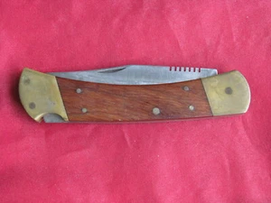 KA-BAR Vintage Folding Lockback Hunting Knife w/Sheath - Picture 1 of 9