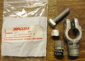 ACCELE Electronics CR10 • 1/0 Ga Compression Ring TE 18mm ID Cast Copper Lug d80 - Picture 1 of 4